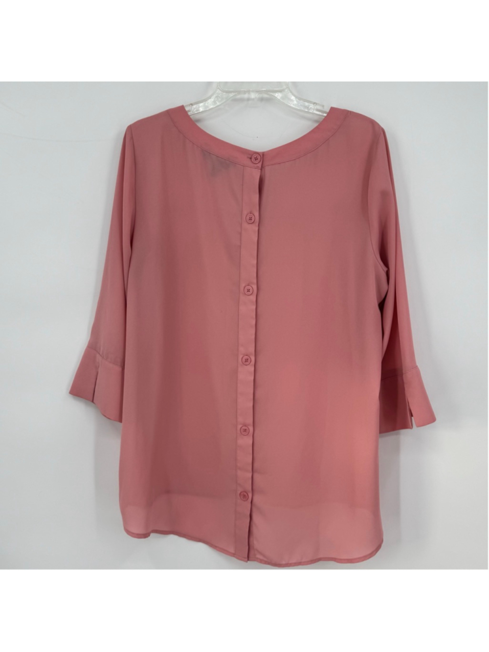 Banana Republic Pink Button Back Blouse L - Picture 2 of 8